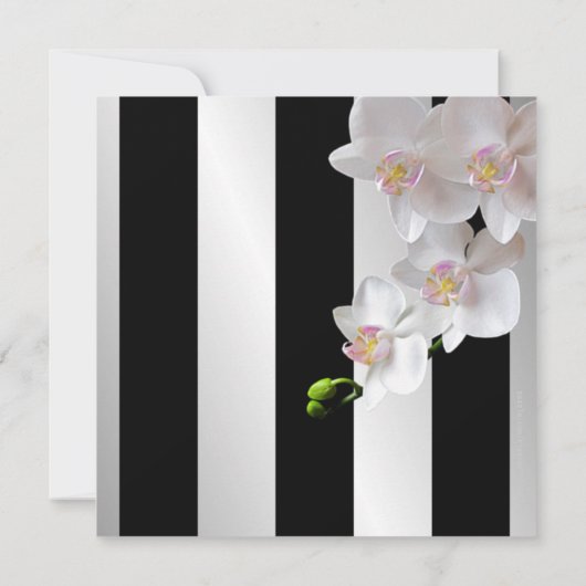 Invitation Orchidées de disques de vinyle rétro Mariage moder (Dos)