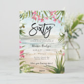 Invitation Orchidées de plage tropicale 60e anniversaire (Debout devant)