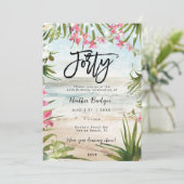 Invitation Orchidées de plage tropicale fête du 40e anniversa (Debout devant)