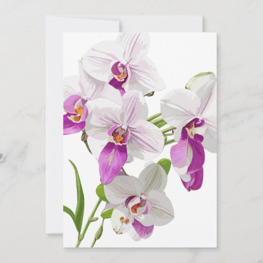 Invitation Orchidées délicates Mariage de jour (Dos)