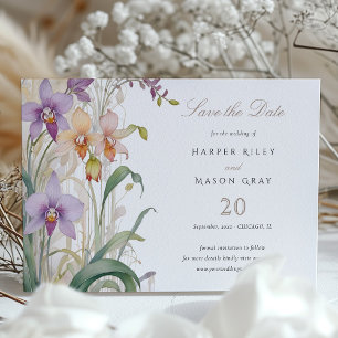 Invitation Orchidées Enregistrer le Mariage de date