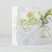 Invitation Orchidées et anneaux mariages (Debout devant)