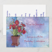Invitation Orchidées et anniversaire d'aquarelle (Devant / Derrière)