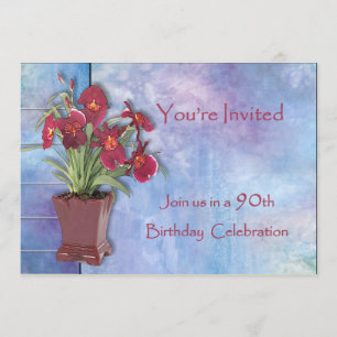 Invitation Orchidées et anniversaire d'aquarelle
