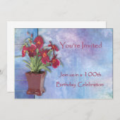 Invitation Orchidées et aquarelle 100e anniversaire (Devant / Derrière)
