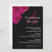 Invitation Orchidées Fuchsia sur Mariage noir (Devant)