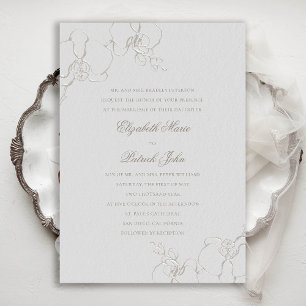 Invitation Orchidées gracieuses ivoire Formel Mariage traditi