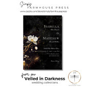 Invitation Orchidées noires et blanches foncées Mariage