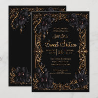 Orchidées noires gothiques Sweet 16