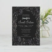 Invitation Orchidées noires gothiques Sweet 16 (Debout devant)