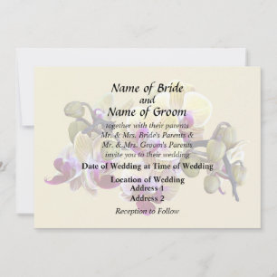 Invitation Orchidées Pale Yellow et Magenta Phalaenopsis