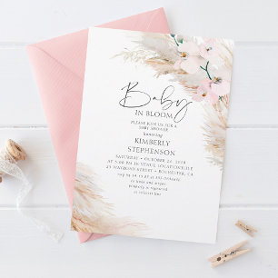Invitation Orchidées Pampas Grass Baby in Bloom Baby shower I