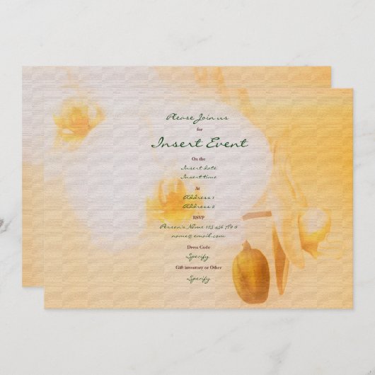 Invitation Orchidées - personnalisables (Devant / Derrière)