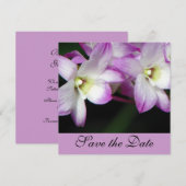 Invitation Orchidées pour Sauvegarder la Date (Devant / Derrière)