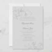 Invitation Orchidées Romantique ivoire Formel Mariage traditi (Devant)