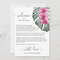 Orchidées Rose Chaud et Accueil Tropical Monstera
