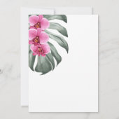 Invitation Orchidées Rose Chaud sur Fête d'Anniversaire de Mo (Dos)