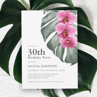 Orchidées Rose Chaud sur Fête d'Anniversaire de Mo