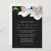 Invitation Orchidées roses blanches sur Mariage noir/n'import (Devant)
