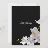Invitation Orchidées roses blanches sur mariage noir/toute oc (Dos)