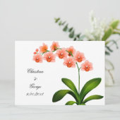 Invitation Orchidées roses de Phalaenopsis de pêche épousant (Debout devant)