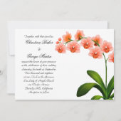 Invitation Orchidées roses de Phalaenopsis de pêche épousant (Dos)