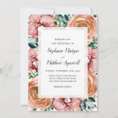 Invitation Orchidées Roses Dusty Mariage de feuillage Floral (Devant)