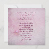 Invitation Orchidées roses et Mariage papillon (Dos)