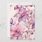Invitation Orchidées roses Fête des mariées florale (Dos)