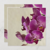 Invitation Orchidées roses Fleurs Anniversaire (Devant / Derrière)