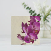 Invitation Orchidées roses Fleurs Anniversaire (Debout devant)