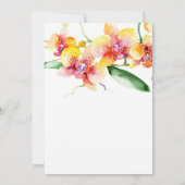 Invitation Orchidées rouges et jaunes Mariage blanc (Dos)