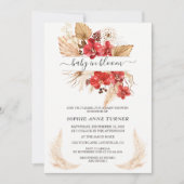 Invitation Orchidées rouges Pampas Grass Lunaria Baby in Bloo (Devant)