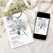 Invitation Orchidées sur la fête d'anniversaire de la pierre