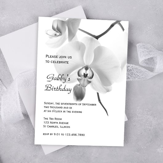 Invitation Orchidées sur la fête d'anniversaire de la pierre