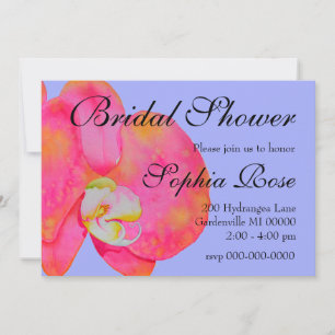 Invitation Orchidées tropicales florales à l'aquarelle rose é