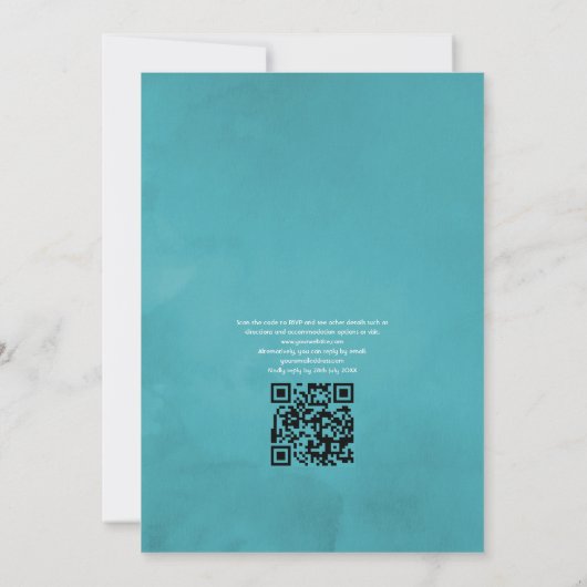 Invitation Orchidées tropicales géométriques Code QR Mariage (Dos)