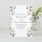 Invitation Orchidées Vintages blanches Mariage floral (Debout devant)