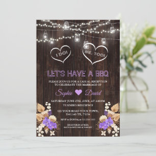Invitation Orchidées violettes Herbe de Pampas Lunaria Grange