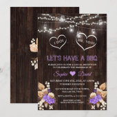 Invitation Orchidées violettes Herbe des Pampas Lunaria Grang (Devant / Derrière)