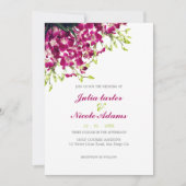 Invitation Orchidées violettes Mariage de photo végétale (Devant)