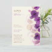 Invitation Orchidées violettes modernes et élégantes Amour da (Debout devant)