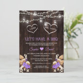 Invitation Orchidées violettes Pampas Grass Lunaria Grange I (Debout devant)