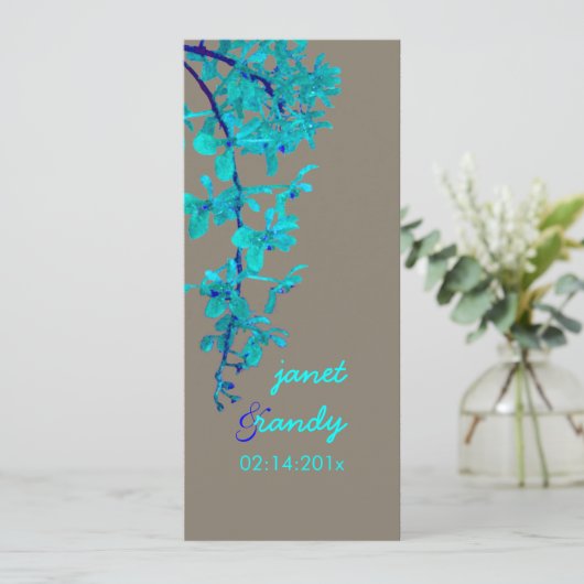Invitation ORCHIES TURQUOISE/RENANTHERA/DO-IT-YOURSELF couleu (Debout devant)