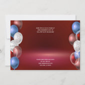 Invitation Ordinateur portable blanc et bleu rouge Partie de (Dos)