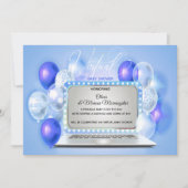 Invitation Ordinateur portable bleu Indigo Virtual Baby Boy D (Devant)