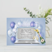 Invitation Ordinateur portable de célébration de Fiançailles  (Debout devant)