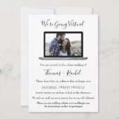 Invitation ordinateur portable mariage virtuel photo minimali (Devant)