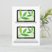 Invitation Ordinateurs portables avec Feuille (Debout devant)