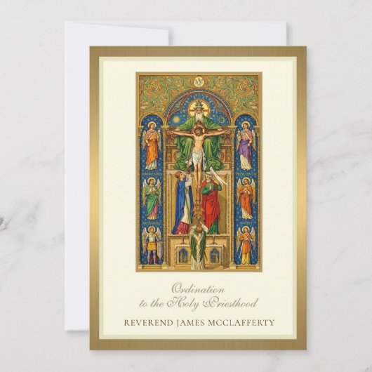 Invitation Ordination catholique à la Sainte Prêtr (Devant)